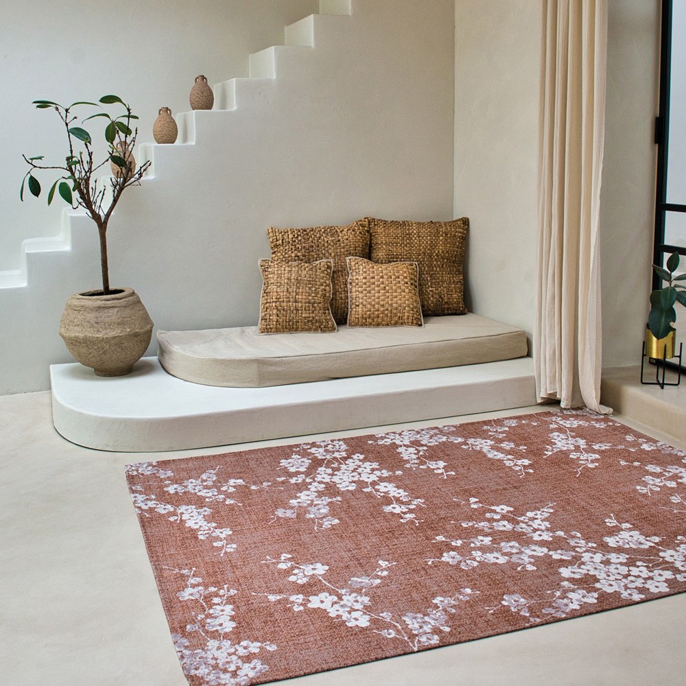 Louis De Poortere Designer Sakura Rugs in 9371 Copper Pink